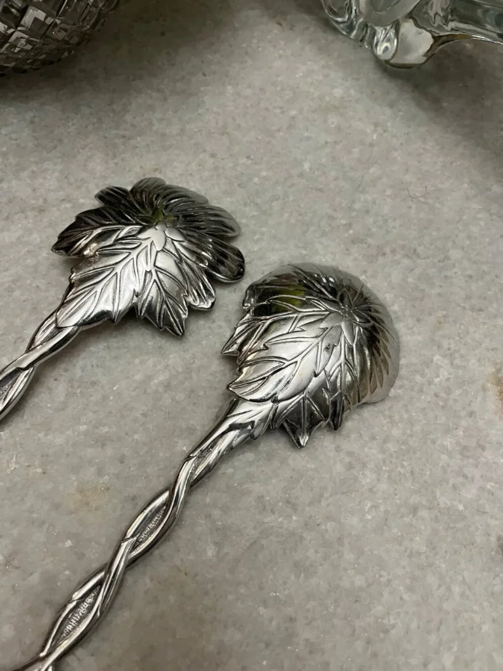 vintage Fitz and Floyd Botanical floral serving utensils set of 2
